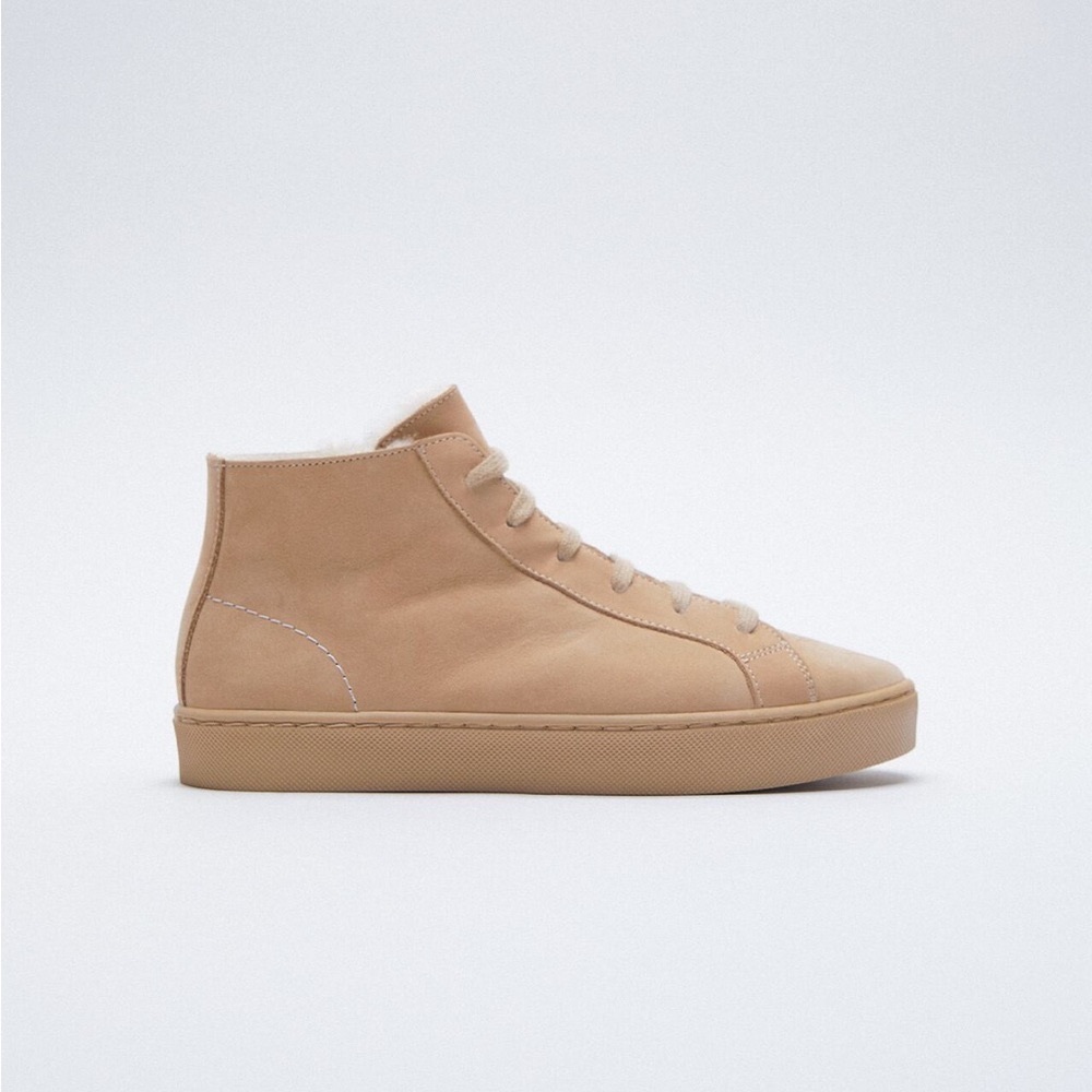 Zara Suede/ Faux Fur Sneakers *BNWT